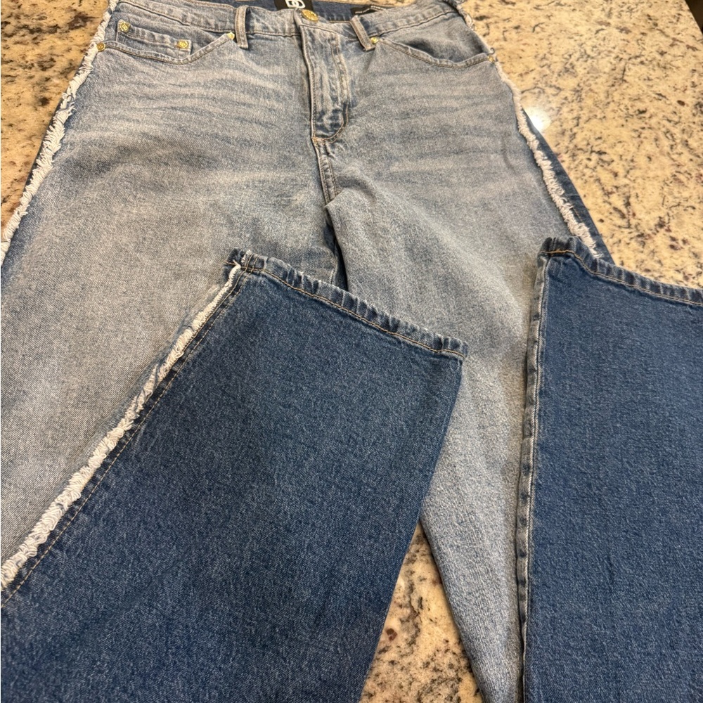 Dee Ocleppo Two-Tone Blue Women's Straight Leg Athena Jeans